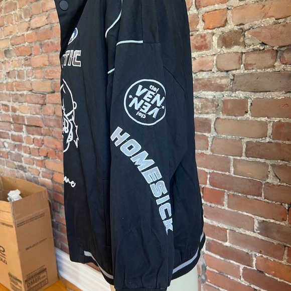 Black bomber/racer jacket - Picture 3 of 4